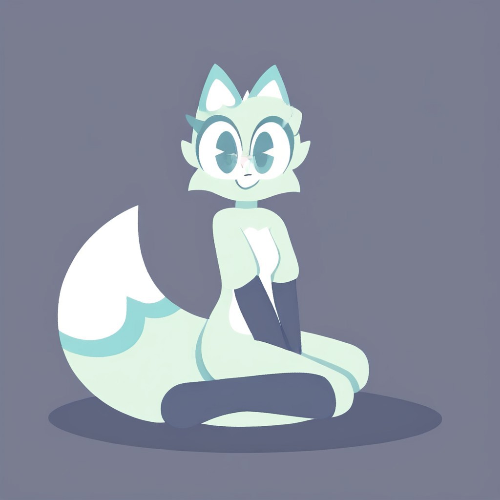 slushi, solo, female, full body, looking at viewer, simple background, anthro, Artifyber_style