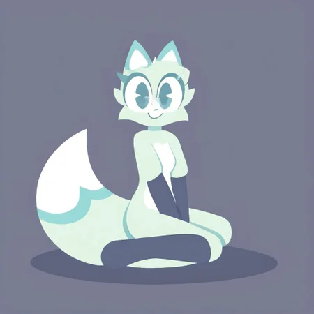 slushi, solo, female, full body, looking at viewer, simple background, anthro, Artifyber_style