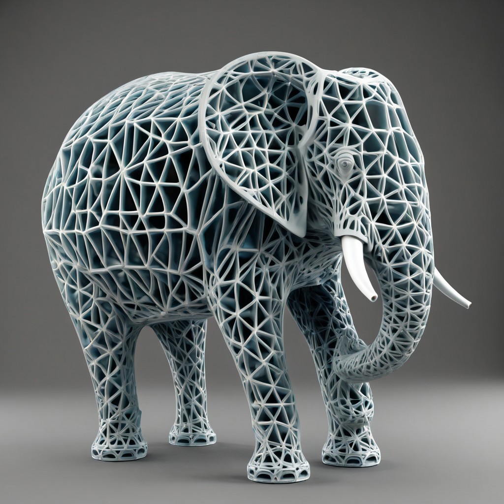 ((elephant:1.5)),  gyroid, gyroid structure,