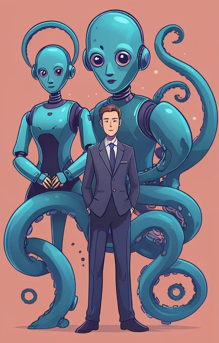 masterpiece,best quality,<lora:tbh30-sdxl:0.9>,illustration, portrait of Housework robots