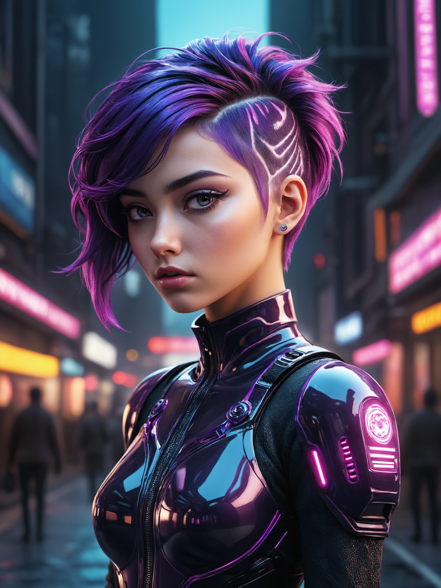 neonpunk style create an award-winning photograph of a young woman exploring an original and unconventional theme that captivates and amazes the viewer. Push boundaries of traditional concepts,infusing the image with creativity and wonder,leaving a lasting impression on those who behold it.,absurdres,intricately detailed,32K,, glow effects, godrays, Hand drawn, render, 8k, octane render, cinema 4d, blender, dark, atmospheric 4k ultra detailed, cinematic, Sharp focus, big depth of field, Masterpiece, colors, 3d octane render, 4k, concept art, trending on artstation, hyperrealistic, Vivid colors, extremely detailed CG unity 8k wallpaper, trending on CGSociety, Intricate, High Detail, dramatic . cyberpunk, vaporwave, neon, vibes, vibrant, stunningly beautiful, crisp, detailed, sleek, ultramodern, magenta highlights, dark purple shadows, high contrast, cinematic, ultra detailed, intricate, professional