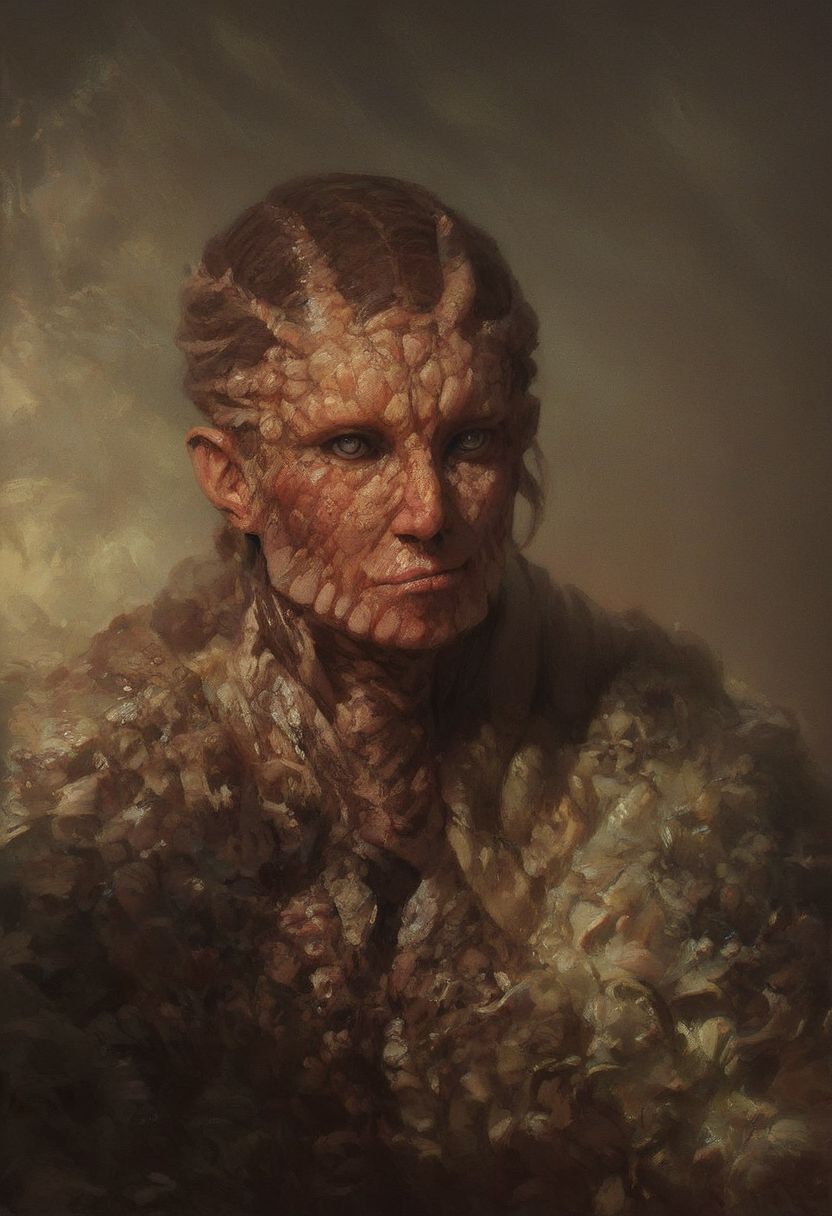 score_9, score_8_up, score_7_up, score_6_up, realism, realistic, Visitor no eyes gouged, Flesh serpent with appendages, exposed eyes and brain