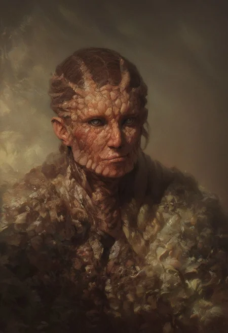score_9, score_8_up, score_7_up, score_6_up, realism, realistic, Visitor no eyes gouged, Flesh serpent with appendages, exposed eyes and brain