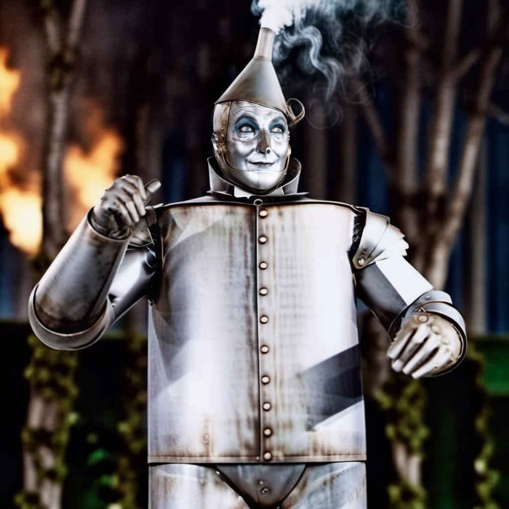TinMan1024, full body, smoke out of the hat, detailed eyes, highly detailed, photography, ultra sharp, film, bokeh, professional, 4k  <lora:add-detail-xl:1.5> <lora:TinMan1024:0.8>