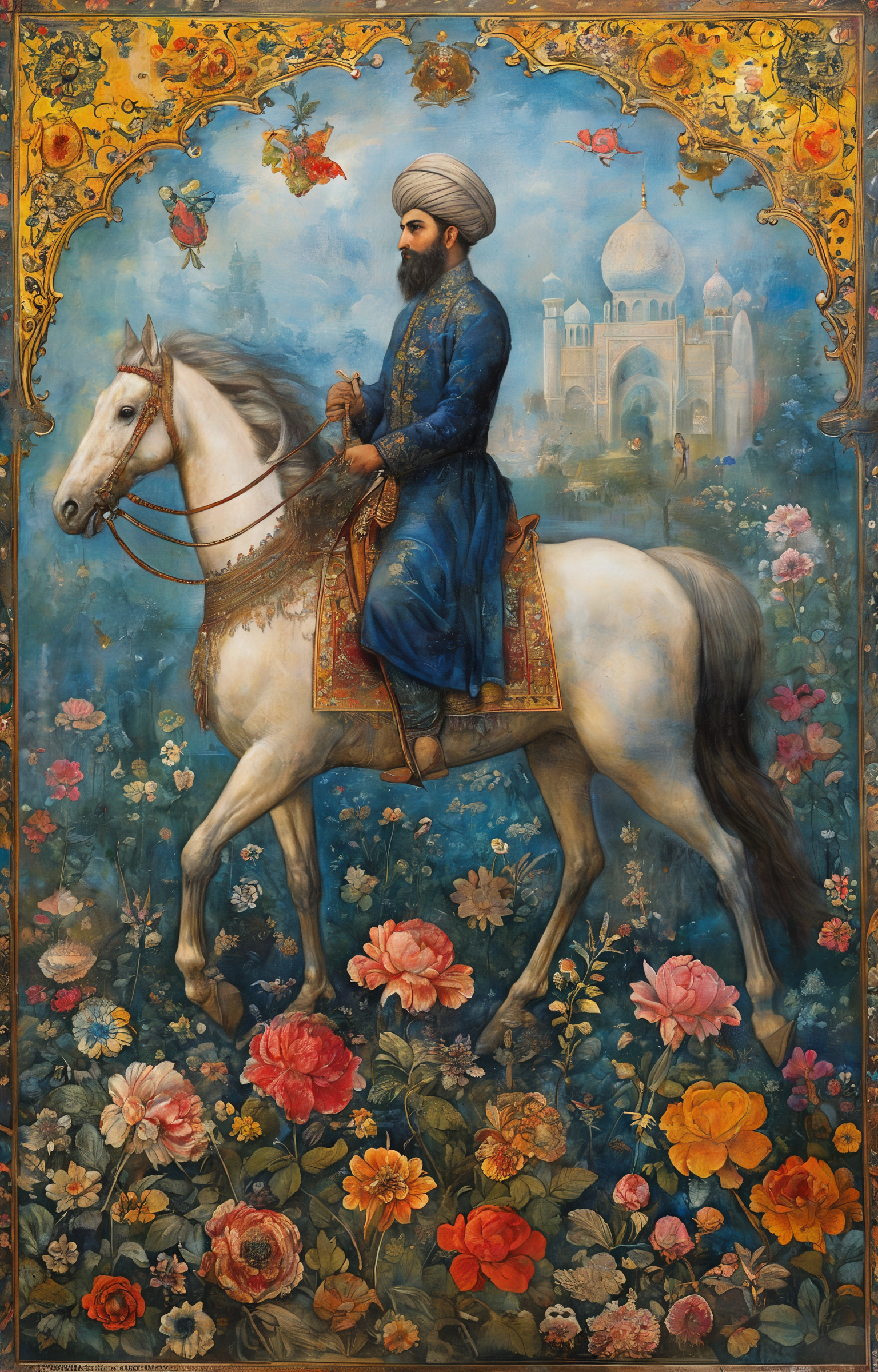 masterpiece,best quality,<lora:tbh292-sdxl:0.9>,illustration,style of Qajar art animals
