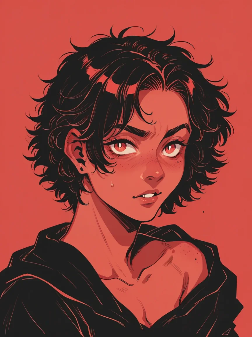 score_9, score_8_up, score_7_up, score_6_up, score_5_up, score_4_up, <lora:h3ll1shXLP2:0.8> 1girl, red background, h3ll1sh,