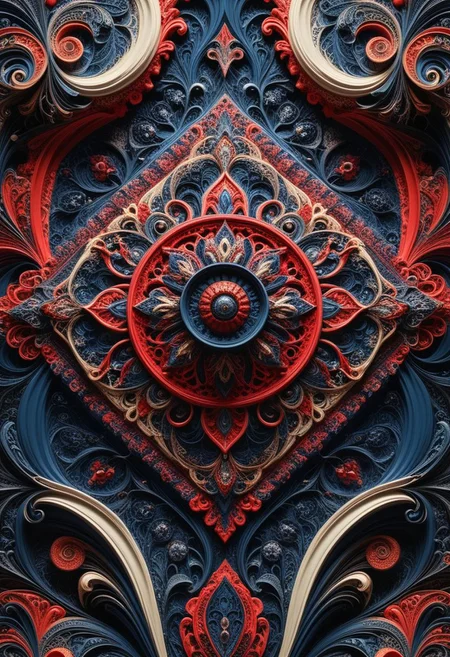 photo of a paisley pattern, boteh, paisley, navy blue, madder red, almond, entwined paislies, official art, aesthetic, dynamic angle, hyper detailed, order and chaos, dark colors, (extremely detailed, intricate details, masterpiece, best quality, 8k wallpaper:1.4), dramatic lighting, (dark blue and madder red palette:1.2), twisting paisley