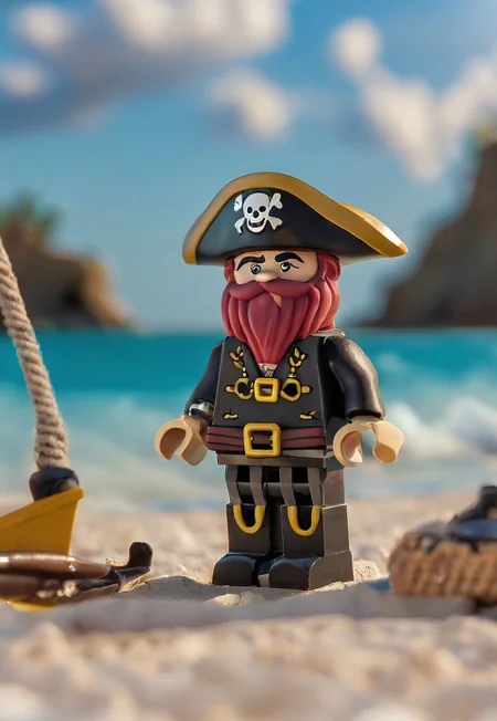 novuschroma53 style, pirate ship, island scenery <lora:novuschroma53 style:1> 