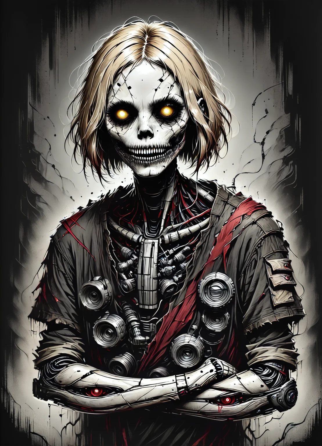 DonMB01dD4rkXL score_9, score_8_up, score_7_up, score_6_up, female mercenary archer, adolescence, well-proportioned, berber, golden eyes, gauged ears, straight nose, round chin with cleft, underbite jaw, low forehead, graceful posture, scars, blonde beehive hairstyle hair, hope, hovering glide, character appears to hover slightly above the ground, legs crossed and arms relaxed, wearing synth-leather joggers, quantum peplum jacket, techno-flame boots, , haptic feedback interaction, character touches fingertips together in front of them, simulating tactile interaction with virtual objects, high-tech low-life rating_safe <lora:DonMB01dD4rkXL-pony:1>