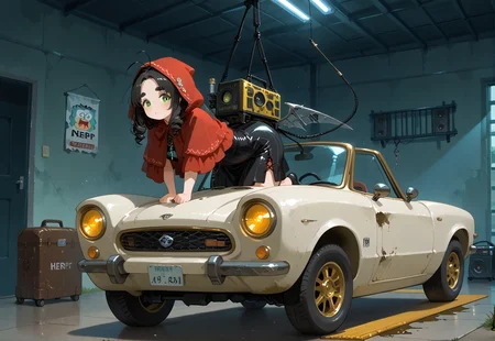 IllusP0s, PonyScores7, source_anime, ah1, IllustriousQual, interesting, exciting, spectacular, wonderful,
BREAK <lora:xl_more_art-full_v1:0.2>, <lora:aesthetic_anime_v1s:0.2>, <lora:EpicF4nta5yXL:0.2>, <lora:detailxl:0.2>, detailxl, <lora:Fant5yP0ny:0.2>, amazing quality, best aesthetic, absurdres, illustration, Volumetric_Lighting, ultra-detailed, very aesthetic, intricate details, best_quality
BREAK ((With a wave of her hand, a woman conjures a whirlwind of leaves, their colors shifting from autumnal hues to vibrant greens as they swirl around him, forming a protective cocoon)),
BREAK Stable_Yogis_PDXL_Positives, AS-Adult, <lora:Complicated fantasy portrait - XL Pony V2.0:0.2>, bad-hands-5, <lora:HDA_Detailer:0.3>, <lora:natsumi_style:0.5>, <lora:by_usakun-pony:0.4>, by usakun, <lora:Akina_Bbw_Style_-_PonyXL:0.2>, AkinBw, ((gothic fashion style, embracing dark and dramatic aesthetics, is characterized by black clothing, leather, and bold accessories, expressing individuality and rebellion)),
BREAK 1girl, mature female, (curvy), round-chin, caucasian, <lora:ETO_OC_Illustrius:0.5>, eto_oc, skindentation, (plump), thick thighs, wide hips, busty, voluptuous, <lora:venus body PonyXL:0.3>, <lora:shinyskin2:0.2>, glistening skin, HDA_FatGirlXL,
BREAK ((<lora:little-red-riding-hood-cosplay-ponyxl-lora-nochekaiser:0.8>, littleredridinghoodcosplay little red riding hood \(grim\) \(cosplay\), red hood, basket, hooded capelet, red capelet, holding basket, red cloak, hood)),
BREAK (curly hair), long hair, (black hair:1.4), (parted hair:1.7), messy hair, kinky curls, <lora:hairdetailpxl:0.2>, hairdetailpxl,
BREAK (half green and brown eyes), (colorful eyes), (multicolored eyes), (downturned eyes:1.4), <lora:expressive eyes:0.2>, expressive eyes, <lora:eyedetailpxl:0.2>, eyedetailpxl, <lora:Eyes_High_Definition:0.2>, EyesHD, (round face:1.2), (thick eyebrows:1.3), (plump face), <lora:Round_face:0.2>, lips,
BREAK ((facing away expression)), <lora:Expressive_H:0.2>, Expressiveh, <lora:Emotional_Anime_Expressions_PonyXL_Concept:0.2>, emotional, <lora:Best_Facial_Expression_LoRA_PONY:0.2>, looking at viewer, <lora:Detailed expressive EXEV style -XL Pony V1.0:0.2>, FaceDetail,
BREAK (((the flying dutchman (spongebob squarepants), roof rack, roof box, luggage carrier, bull bar, brush guard, grille guard, winch, winch bumper, off-road bumper, step bars, running boards, nerf bars, mud flaps, splash guards, fender flares, vent visors, bug deflector, window tint, custom paint job, vinyl wrap, airbrushed design, graphics decals, pinstriping, chrome wheels, hubcaps, wheel covers, lowering kit, suspension upgrade, performance exhaust system, cat-back exhaust, cold air intake, turbocharger, ecu tuning, performance brakes, spoiler, wing, body kit, widebody kit, ground effects, splitter, diffuser, roof spoiler, window tint, towing mirrors, trailer hitch, led lighting upgrades, hid headlights, led tail lights, light bars, underglow lights, interior led lighting, sound system upgrade, subwoofer, amplifier, head unit, speaker upgrade, custom upholstery, racing seats, steering wheel wrap, custom floor mats, pedal covers, shift knob, gauges and instrument panel upgrades, dash kit, custom mirrors, antenna replacement, hood scoop, body accent trim, chrome accessories, carbon fiber accessories, engine dress-up kit, decals and emblems, windshield banner, hood graphics, roof graphics, rear window graphics, door sill guards, license plate frame, custom grille, badge replacement, key fob cover, custom valve stem caps, custom valve covers, engine bay lights, engine cover, air suspension, frame reinforcement, roll cage, painted brake calipers, custom badges, aerodynamic lines, stylized grille, angular headlights, articulated wings, body panels, bumper guards, canopy, chassis, corrosion-resistant coating, crisp contours, curved fenders, distinctive silhouette, door handles, engine air intake, exhaust pipes, external cameras, fins, flared wheel arches, flowing lines, foldable mirrors, gullwing doors, hatchback design, hood scoop, led lighting, panoramic sunroof, portholes, rear spoiler, convertible roof, running boards, sculpted body, shark fin antenna, side skirts, slit windows, smooth curves, solar panels, sporty appearance, trunk lid, twin exhaust tips, underbody lights, upswept roofline, vented hood, wheel arch cladding, windshield wipers, projector headlights, gigantic, anti-glare mirrors))), <lora:Background Detailer - SDXL:0.8>, 4k, 8k, Ultra HD, Masterpiece, Best quality, Detailed background, <lora:Add_more_details_V2_XLpony:0.4> full_details,