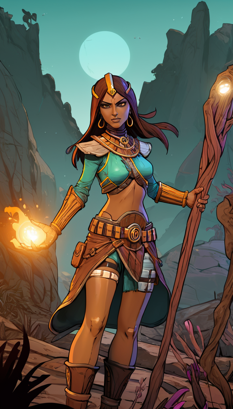 Indie game art,(Cinematic scene, hero view, d2s sorceress <lora:diablo_2_sorceress_xl_v1:1>, action pose, detailed background, masterpiece, best quality, high quality, highres, absurdres), (Vector Art, Borderlands style, Arcane style, Cartoon style), Line art, Disctinct features, Hand drawn, Technical illustration, Graphic design, Vector graphics, High contrast, Precision artwork, Linear compositions, Scalable artwork, Digital art, cinematic sensual, Sharp focus, humorous illustration, big depth of field, Masterpiece, trending on artstation, Vivid colors, trending on ArtStation, trending on CGSociety, Intricate, Low Detail, dramatic