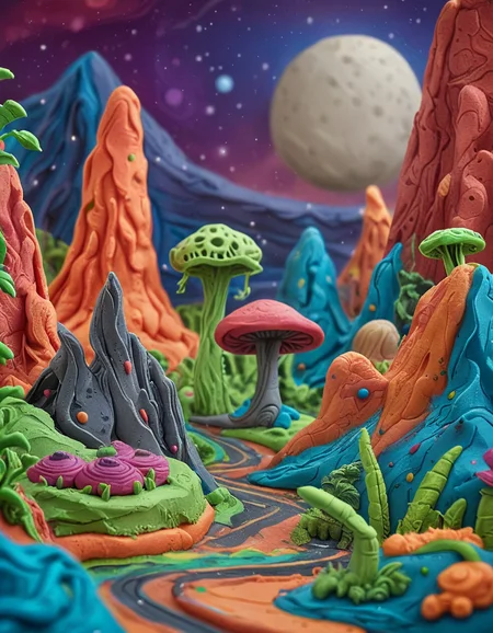 alien landscape <lora:novuschroma51 style:1> novuschroma51 style