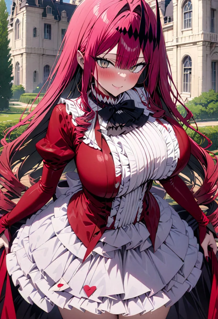 masterpiece, best quality, ultra-detailed, anime, masterpiece, intricate, best quality, 4k, (high detail:1.2), (incredibly detailed:1.4), (high detailed background, mansion), baobhan-sith-(fate), huge breasts, love letter, ,looking at viewer, smile, blush, okujyou