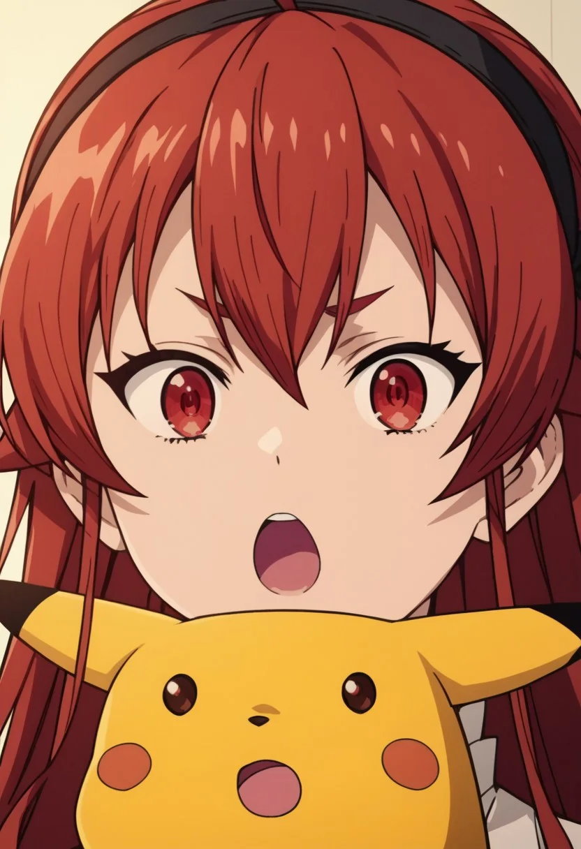 score_9, score_8_up, score_7_up, source_anime,anime screencap, anime coloring,intricate details,rating_explicit, masterpiece, best quality,
(best quality, absurd res, ultra detailed),,1girl, ((solo)), good eyes,perfect eyes,,detailed eyes, zPDXLxxx , zPDXL3,detailed, detailed face
BREAK
eris greyrat, ahoge, hair between eyes, long hair, red eyes, red hair, sidelocks,
BREAK
surprisedpikachumeme. surprisedpikachu.,surprised. open mouth. looking at viewer.