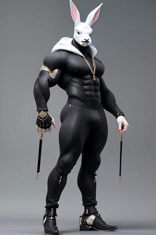 Gay Caucasian man, masculine, hairy, dark colour rubber, tight tracksuit, high stiletto heels, chains,  tiny man, hold a gay flag, splitting legs, bunny ears, professional, 4k, highly detailed, magnificent, celestial, ethereal, painterly, epic, majestic, octane render, highly detailed, volumetric, dramatic lighting, side posing, white colour clothes