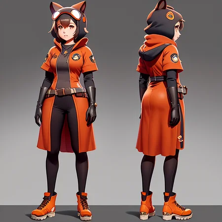 highly detailed Full body charturner of a postman. multiple views of the same character.  . Subsurface scattering, rimlight,, art by smoose2
