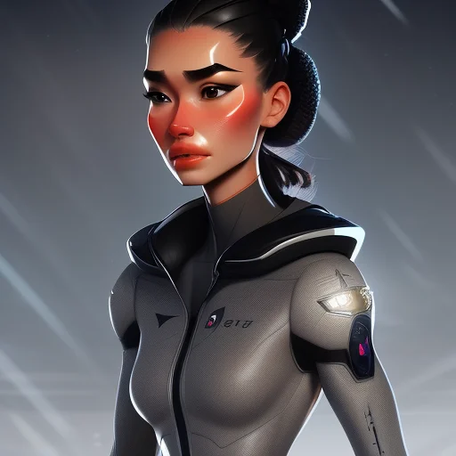 full body portrait of a powerful, spindly, Nervous Pararescuemen woman, Intricately designed, v-shaped eyebrows, with gray braids wearing winter coat , digital art, trending on artstation, highly detailed, fine detail, intricate