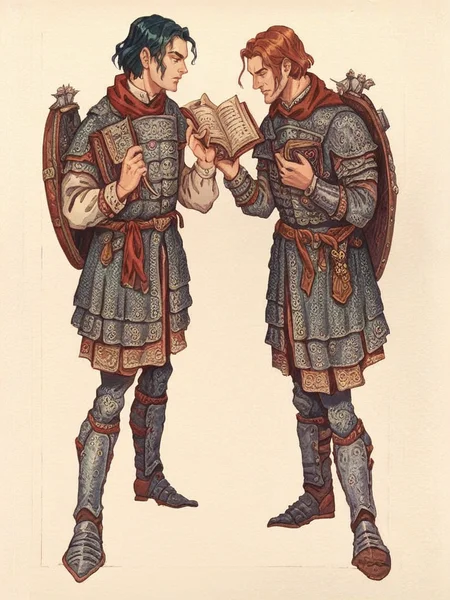 score_9, score_8_up, score_7_up, oblivionarts, 1boy, book, male focus, armor, shield, reading, simple background, <lora:Oblivion:1>