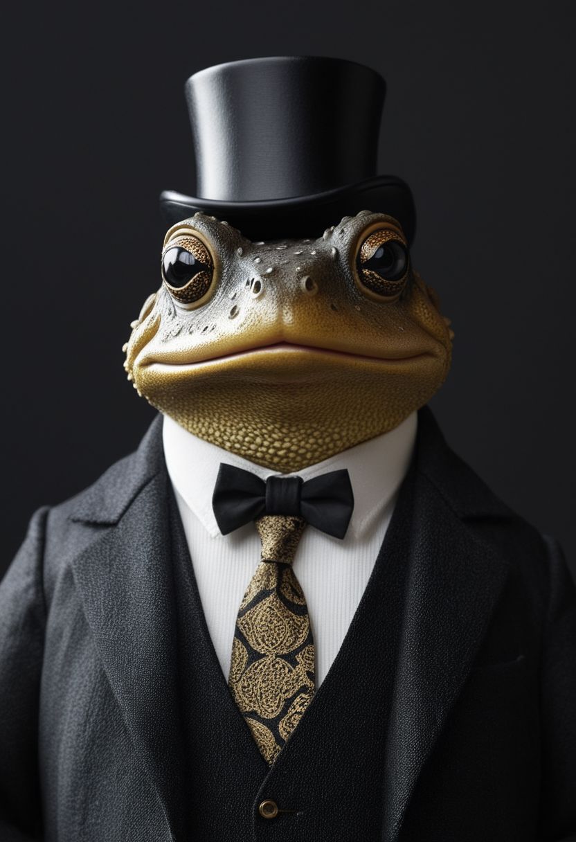 "Dapper Toad",   TOAD METAL BREAK dark ink art style,