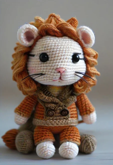 {lion | hamster}, by saint exupery, crocheted style