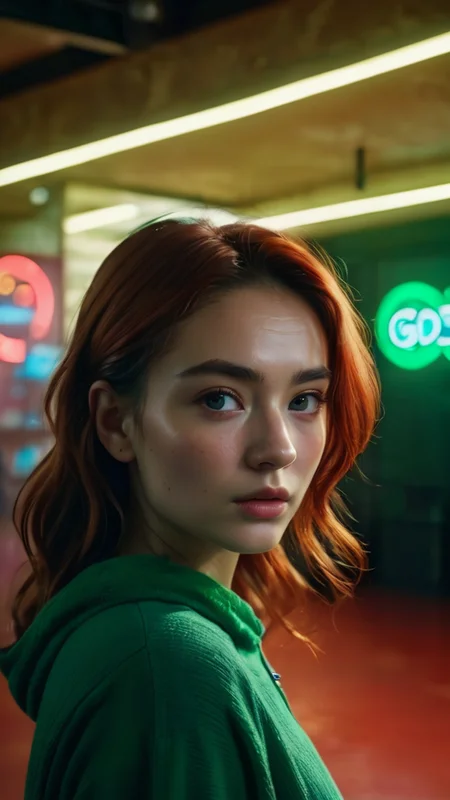 (photorealistic, masterpiece, best quality, highly detailed),
1girl, petite, Hair so red and wavy falling just past her shoulders, surrounding a circular face with softness, light freckles on her nose, naturally arched red eyebrows over bright green eyes that looked almost blue in some lights., indoor background grainy cinematic, godlyphoto r3al,detailmaster2, cinematic colors, earthy , moody, look , grainy cinematic, fantasy vibes godlyphoto r3al,detailmaster2
<lora:IVI2:0.7>