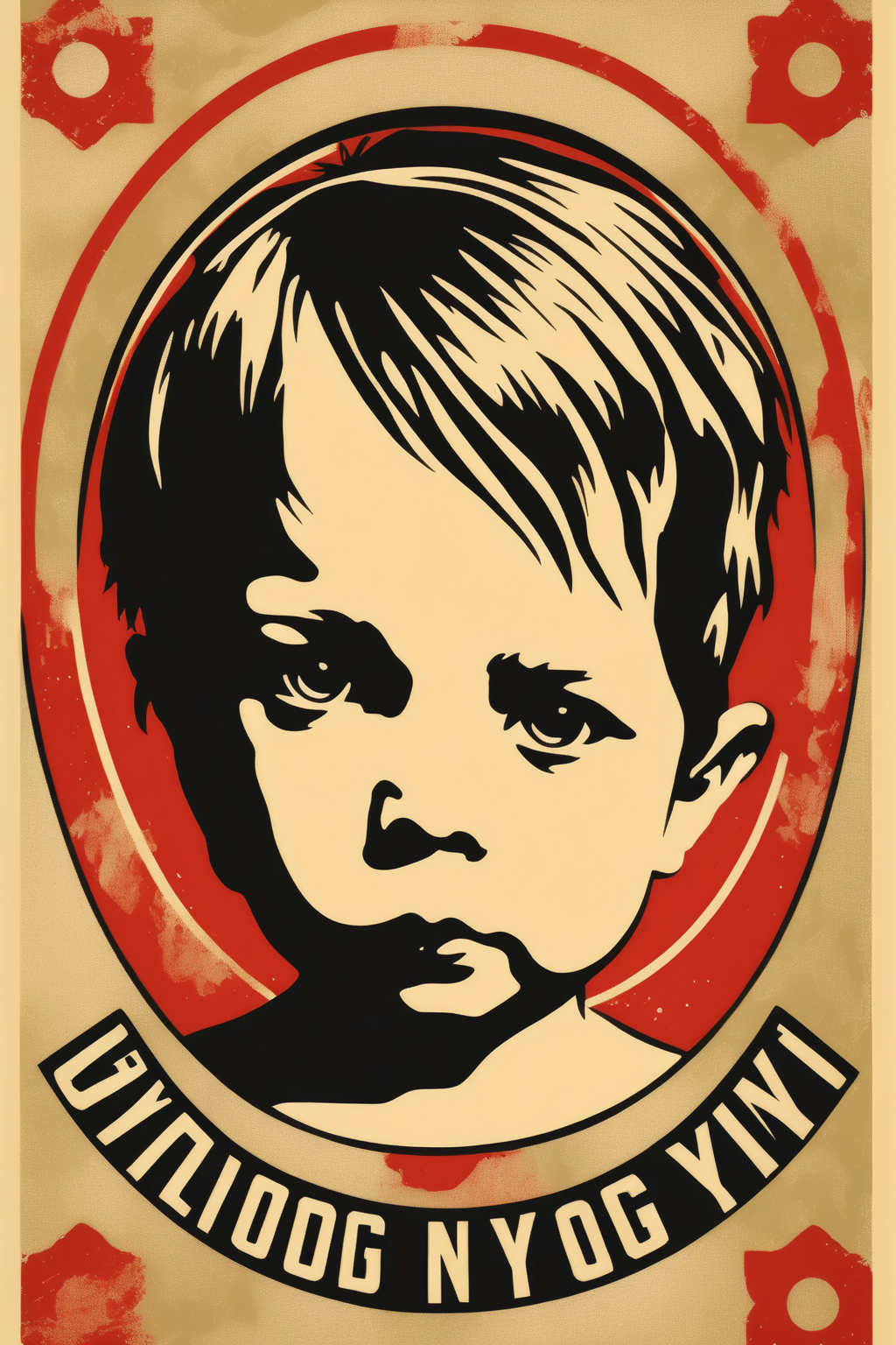 <lora:Shepard Fairey Style:1>Shepard Fairey Style - a logo representing a young and innocent child, by Shepard Fairey, screen-print, flat, vector - no realistic photo details