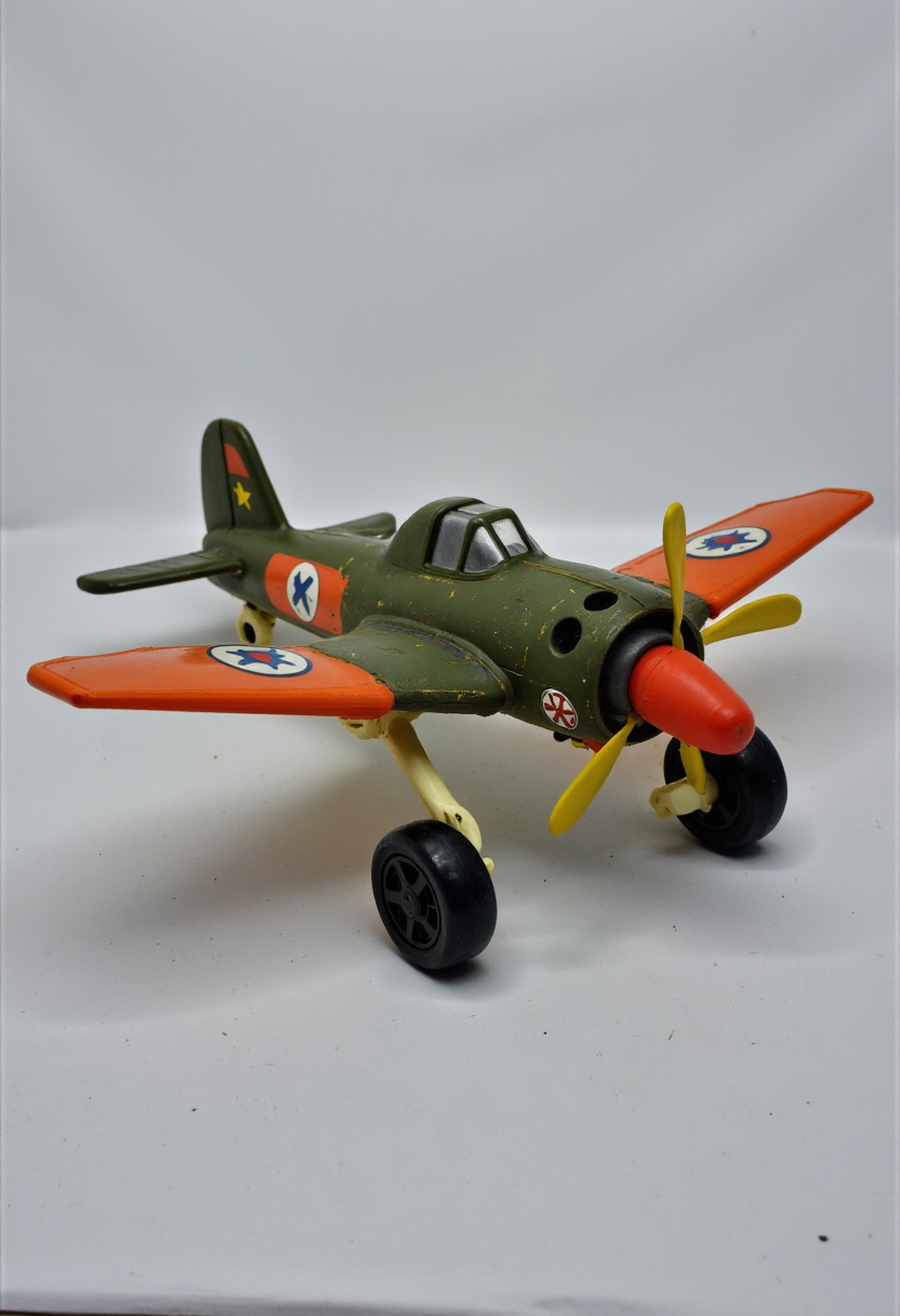 80s fisher price version of a ww2 bomber, FP80S style, fisher price 80s style