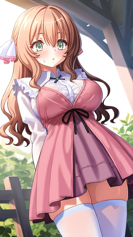 amazing quality,absurdres,best quality,masterpiece,highres,newest,detailed,detailed body,detailed face,masterpiece,best quality,solo,
numakaikyoko,1girl,solo,thighhighs,long hair,green eyes,brown hair,white thighhighs,zettai ryouiki,dress,<lora:沼海ãé¿åï¼ã¬ã¾ãããããããï¼:1>,