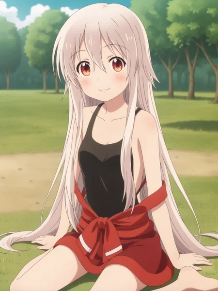 <lora:ChiyaPony:1>, chiya, 1girl, looking at viewer, sitting