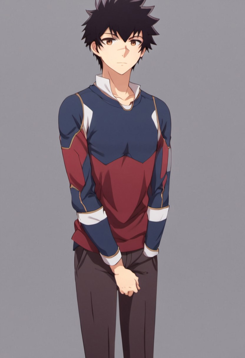 high resolution, solo, best quality, 1Boy, Kanata Hoshijima, Black hair, Brown Eyes, Arms crossed, sleeves pulled down, warm, cozy,