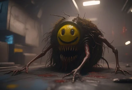 (horror Life form, body snatcher, has a yellow smiley face with $ as eyes, noodly arms and demonic face, multiple mouthed creature of darkness, multiple tongues licking everything leaning a slime visual:1.4), (in the style of Stephen Gammell and Guillermo del Toro:1.5), (Life in an incubator, plants growing alongside human flesh, ants in hair, dirt bed), long-shot, far-off, very-person octane, 8k, 8mm depth of focus, (low perspective:1.6), high-end scattering colors. 8k, Cinematic Render, Fantastical mood, Unreal engines inside a frame after with many dead blood on them, With, photoshop in order for artstation, cinematic and Cinema, Dark kimura artstyle on render hyper-out characters on floors UHD lifelike, 4k hyperdetailed, octane cinema4k render and skin frame cyberpunk, hypermaximalist, directed by Reilerealistic 8k render photorealistic level quality perfect resolution, 8k texture, volumetric hazy dark fantasy digital composition art, cinema National Geo coherency, CGSociety sharp focus ambient, post processing Wires glitchcore texture, intricate
<lora:MercuryXL:0.3> <lora:DrippingXL:0.3>