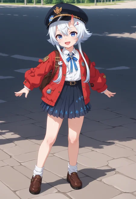 score_9, score_8_up, score_7_up, BREAK source_anime, masterpiece, anime screencap, shiny skin,
1girl, solo, smile, open mouth, full_body_shot,
sakiri,
<lora:sakiri.pony:1>