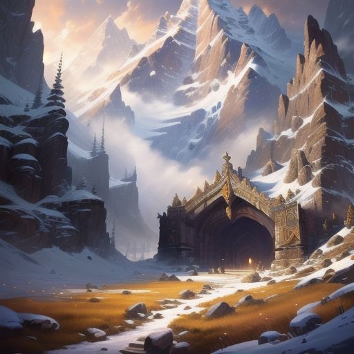 ((Masterpiece)), realistic digital painting of the hall of the mountain king, fanmou, official art, trending on artstation,
