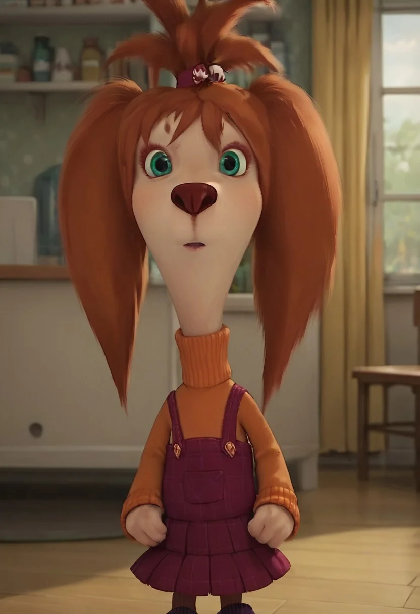 score_9, score_8_up, score_7_up, score_6_up, 1girl, solo, skinny, Liza_Barboskina, dog anthro, female