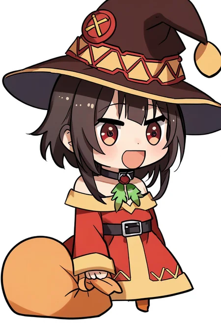score_9, score_8_up, score_7_up, score_6_up, score_5_up, score_4_up, 1girl, padoru <lora:padoru-PD-1.0:1>, megumin \(konosuba\), black underwears, white background