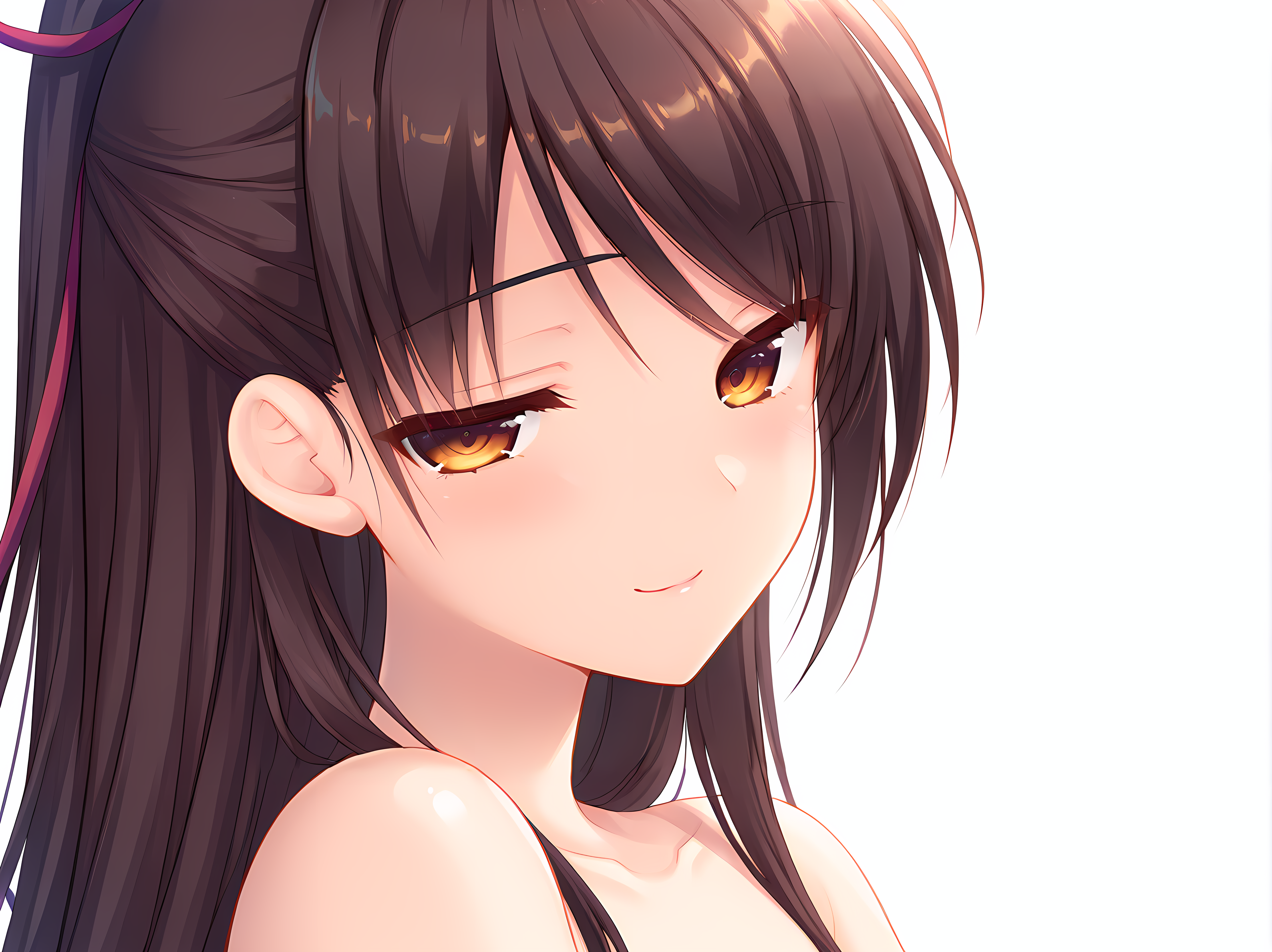 <lora:Itsuki_Miyu:1>,itsuki miyu,solo,portrait,seductive smile,bare shoulders,, masterpiece, best quality, amazing quality, very aesthetic, absurd, newest, detailed eyes