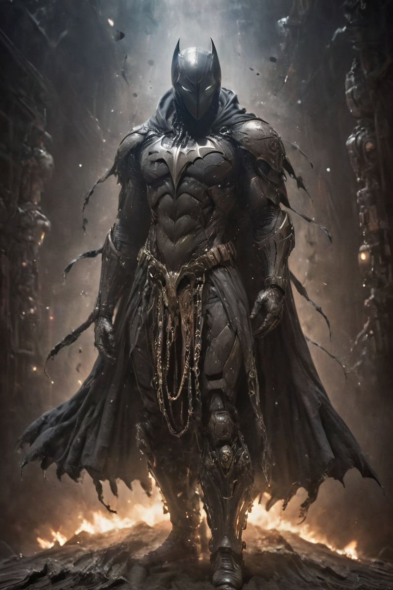 baroque,(batman:1.3),Ninja snake performing stealthy acrobatic move,glistening silk,mysterous villain,vaporous swirls,amazing quality,masterpiece,best quality,hyper detailed,ultra detailed,UHD,perfect anatomy,portrait,dof,hyper-realism,majestic,awesome,inspiring,Captured in a surreal moment,a vintage circus Bedouin artist stands tall,adorned with a backpack of mechanical arms. Six elongated appendages,resembling ominous pincers,extend from the backpack,reaching towards the camera. Despite the eerie sight,the Bedouin artist meets the lens with a piercing gaze,blending a sense of mystery with the uncanny,black Linen Cape with High collar,Natural skin,Closeup,cinematic,global illumination,dramatic,tearing the sky,atmospheric haze,cinematic composition,soft shadows,<lora:Cinematic_Robot_Cyborg:0.7>,<lora:zavy-cntrst-sdxl:2>,magic,<lora:add-detail-xl>,