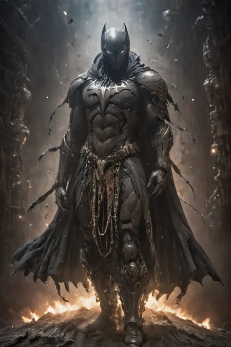 baroque,(batman:1.3),Ninja snake performing stealthy acrobatic move,glistening silk,mysterous villain,vaporous swirls,amazing quality,masterpiece,best quality,hyper detailed,ultra detailed,UHD,perfect anatomy,portrait,dof,hyper-realism,majestic,awesome,inspiring,Captured in a surreal moment,a vintage circus Bedouin artist stands tall,adorned with a backpack of mechanical arms. Six elongated appendages,resembling ominous pincers,extend from the backpack,reaching towards the camera. Despite the eerie sight,the Bedouin artist meets the lens with a piercing gaze,blending a sense of mystery with the uncanny,black Linen Cape with High collar,Natural skin,Closeup,cinematic,global illumination,dramatic,tearing the sky,atmospheric haze,cinematic composition,soft shadows,<lora:Cinematic_Robot_Cyborg:0.7>,<lora:zavy-cntrst-sdxl:2>,magic,<lora:add-detail-xl>,