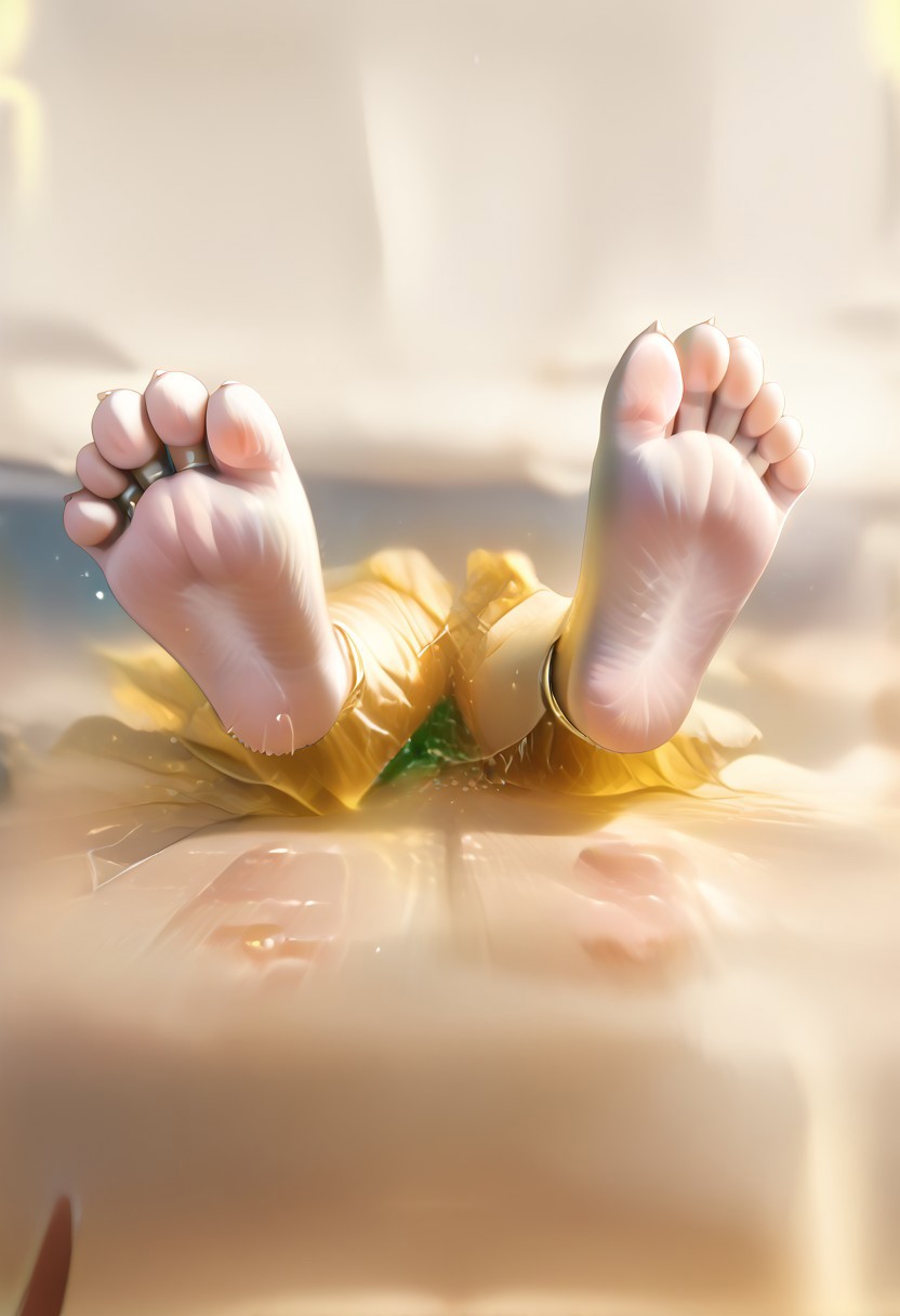 (((Barefoot furry character, full body, cinematic setting, furry female, plantigrade))) 
Illustrate a refined and poised ((cat)) with sleek ((silver-gray fur)) and striking aquamarine eyes. Adorned in fashionable attire with subtle botanical patterns. The figure ((lies barefoot on lounger)) in a luxurious spa environment, surrounded by potted plants like botulinum-producing Clostridium botulinum, amidst bottles labeled "serum" and "elixir," referencing the medical use of botulinum toxin. showing paws soles to viewer.
BREAK, detailed background, 8K, (masterpiece:1.5), intricate details, highly detailed, extreme detail, octane render, fine art, best quality, highres, (detailed face:1.5), ((full_body)), UHD, (((perfect hands))), low light