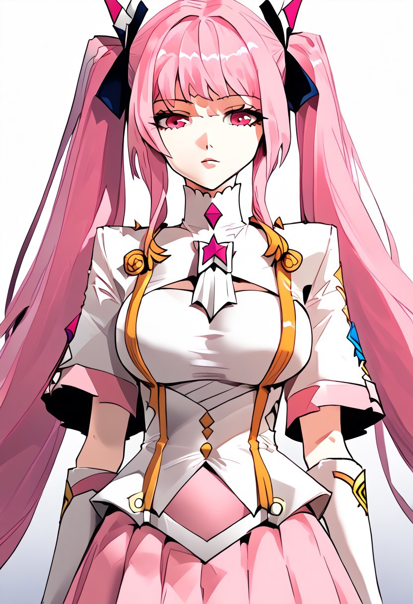masterpiece, best quality, white background
BREAK
cowboy shot, upper body,
纳兰嫣然, 1girl, pink hair, twintails, long hair, pink eyes, solo, white gloves, pink skirt, medium breasts