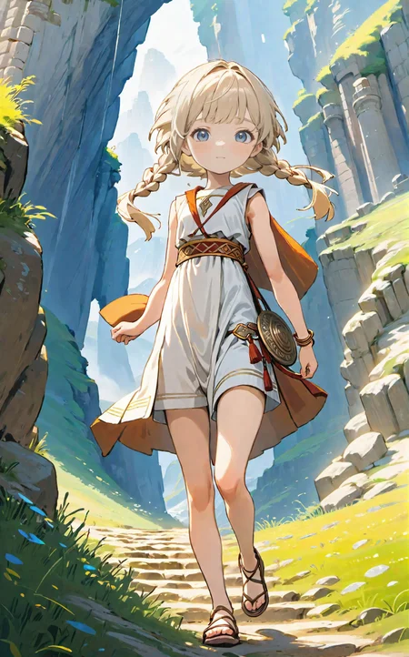 (((dirty))), highly detailed charactor, miniature, masterpiece, best quality, fantasy, young girl, Villagers, hill climbing, unbleached white clothes, (shorts:0.7), (bikini:0.5), (tunic:1.1), (dress:0.6), simple clothes, (broken clothes:1.1), upper body, highly detailed beautiful face and eyes, ancient roman, evening, <lora:more_details:0.5>