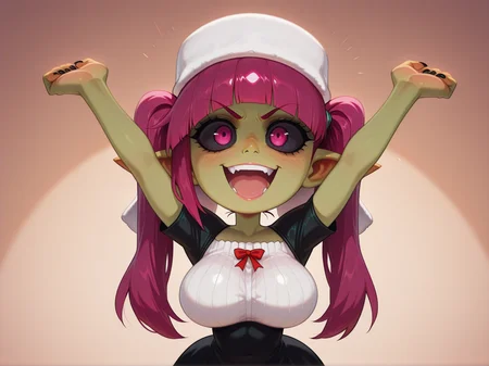 1girl, Riruka Dokugamine, Bleach,â
stretching your arms above your head and letting your shirt rise up, |
<lora:Darkfire_Deep_Gobbo:1> d33pgobbo, goblin girl, green skin, black sclera, shortstack