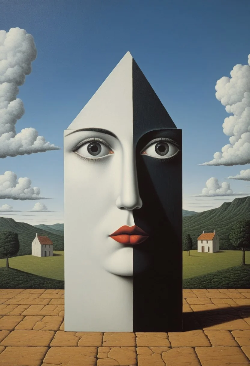 A small European village made of 3D puzzle pieces.
Style tags: Surrealist art, Rafal Olbinski, René Magritte, Jean Arp, Frida Kahlo, Jan van Eyck, William Hogarth, Pierre-Auguste Renoir, Xidong Luo, Kazimir Malevich