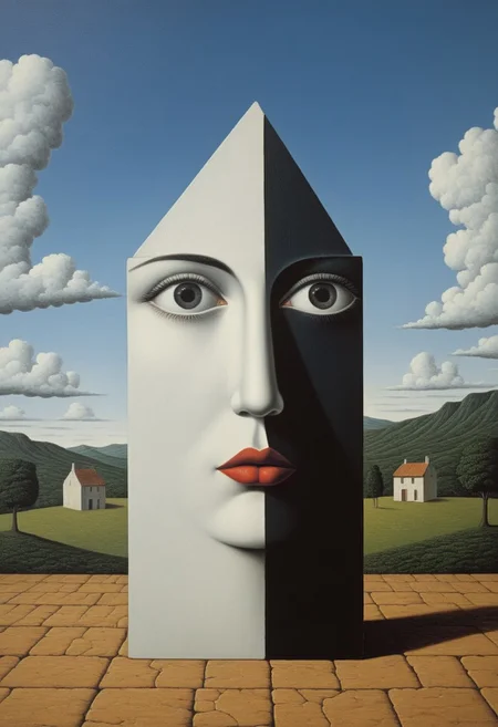 A small European village made of 3D puzzle pieces.
Style tags: Surrealist art, Rafal Olbinski, René Magritte, Jean Arp, Frida Kahlo, Jan van Eyck, William Hogarth, Pierre-Auguste Renoir, Xidong Luo, Kazimir Malevich