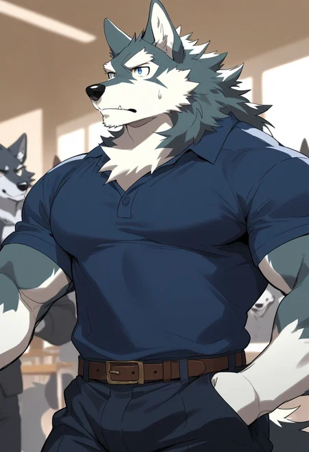 wolf, animal ears, furry, male, bara