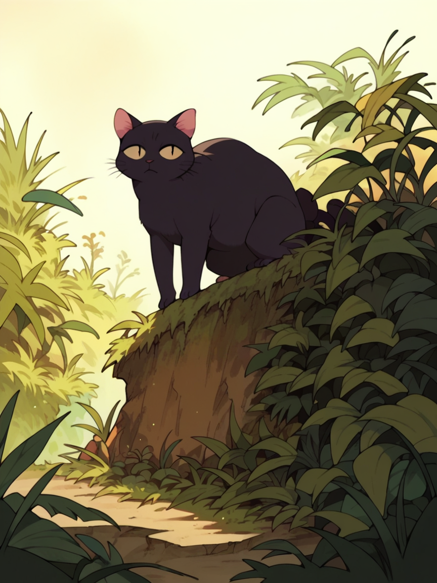 score_9, score_8_up, score_7_up, score_6_up, score_5_up, <lora:FLCLXLP:1> flcl, feral, cat