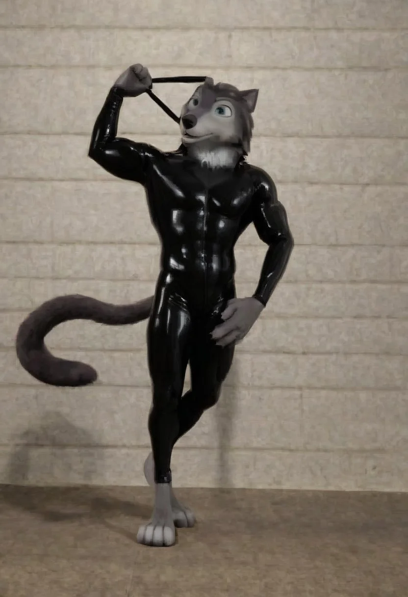 Latex
Wolf
Anthro
Six pack
Muscular
Catsuit
Humphrey