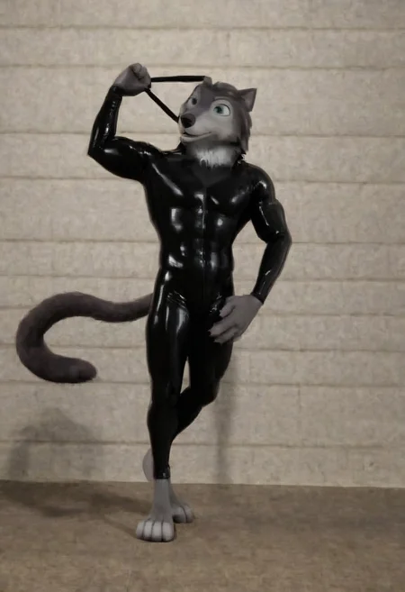 Latex
Wolf
Anthro
Six pack
Muscular
Catsuit
Humphrey
