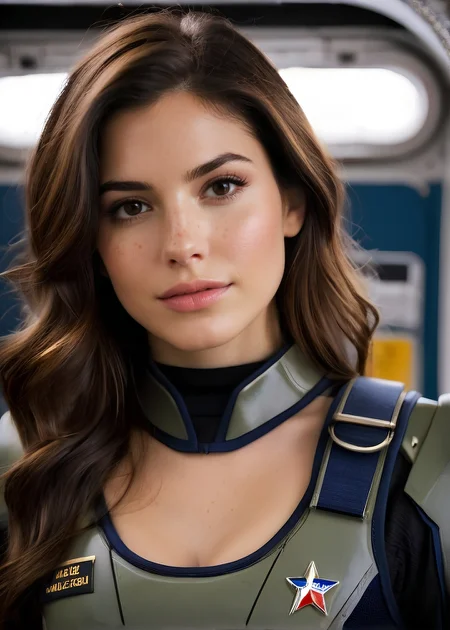 Photo of Estella Beatriz, posing in officers quarters on an industrial spaceship, space captain uniform, <lora:PerfectEyesXL:0.4>, (detailed beautiful face, detailed, ultra-detailed body:1.1),best quality,photo-realistic,highly detailed,absurdres,cinematic lighting,hyper-realistic,sharp focus,32k resolution,detailxl,SimplePositiveXLv2,
