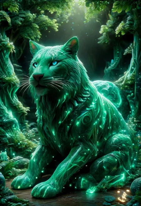 A surreal 3D render of a whimsical nature installation sculpture by a female artist, made of malachite, featuring intricately designed animals, expressionist style, beautifully lit, high resolution, vibrant colors, surrounded by a dreamlike environment. 
3d-rendering, concept-art, digital, dreaminess, futuristic, multimedia, sculpture, virtual-reality
concept-art, awesome full color, fantasy, epic, majestic, magical, dreamy, perspective, light and shadow, moody, epic, 
beautiful, painterly, aesthetic, textural, vivid, vibrant, intricate details, highly detailed, ultra-detailed, absurdres, 
ais-blmn, 
malachite_style